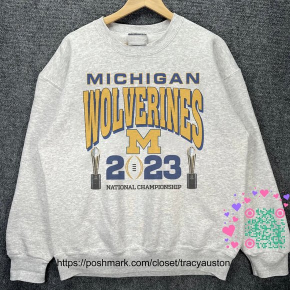 2023 University of Michigan Wolverines National Championship Football Sweatshirt - Picture 1 of 2
